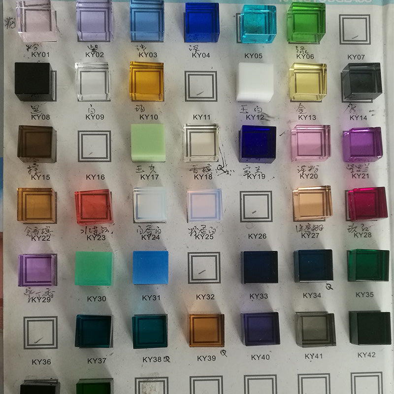 Factory Wholesale, ZhongYi K9 Colour Crystal Glass Raw Mmaterials, Glass Plate, Brick, Cube