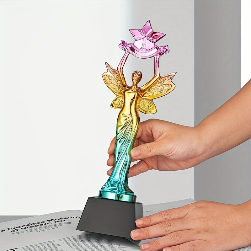 Custom resin trophy with personalized text, sand light engraving creative sports and dance competition with color Muse commemorative award