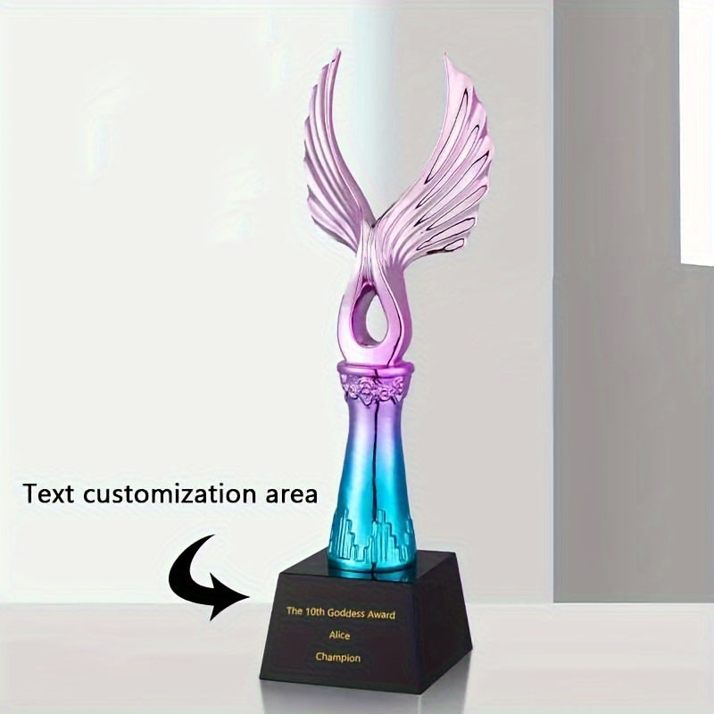 Custom resin trophy with personalized text, sand light engraving creative sports and dance competition with color Muse commemorative award