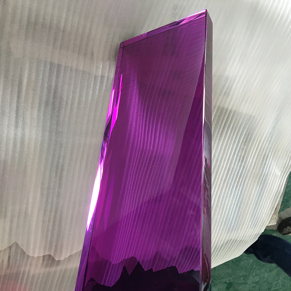 Factory Wholesale, ZhongYi K9 Colour Crystal Glass Raw Mmaterials, Glass Plate, Brick, Cube