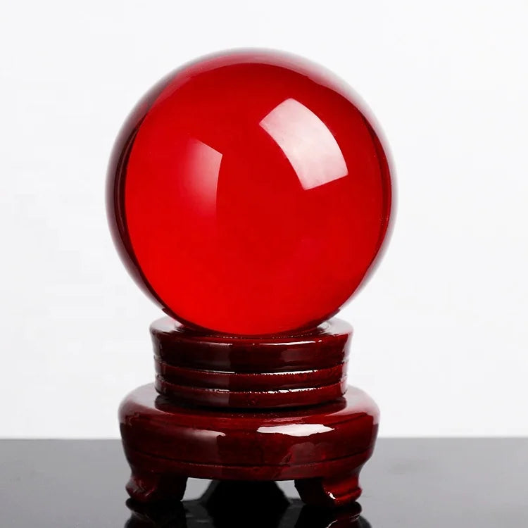 Red Crystal Ball 40mm 60mm 80mm 100mm 200mm 250mm 400 500mm 1000mm Transparent Photographic Glass Magic Ball
