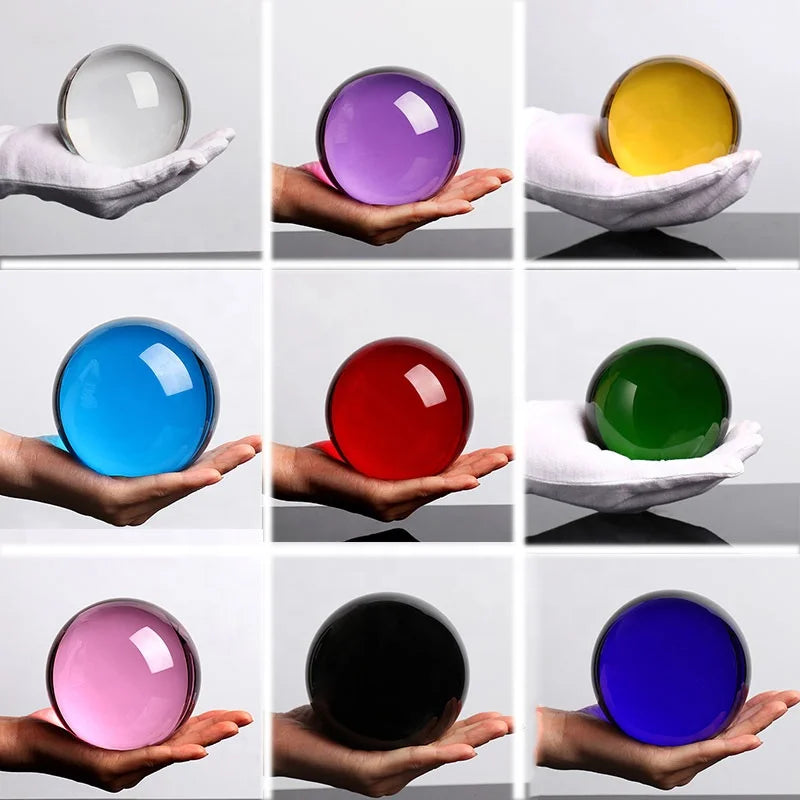 Red Crystal Ball 40mm 60mm 80mm 100mm 200mm 250mm 400 500mm 1000mm Transparent Photographic Glass Magic Ball