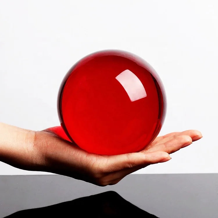 Red Crystal Ball 40mm 60mm 80mm 100mm 200mm 250mm 400 500mm 1000mm Transparent Photographic Glass Magic Ball
